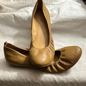 J Crew leather elastic toe flats